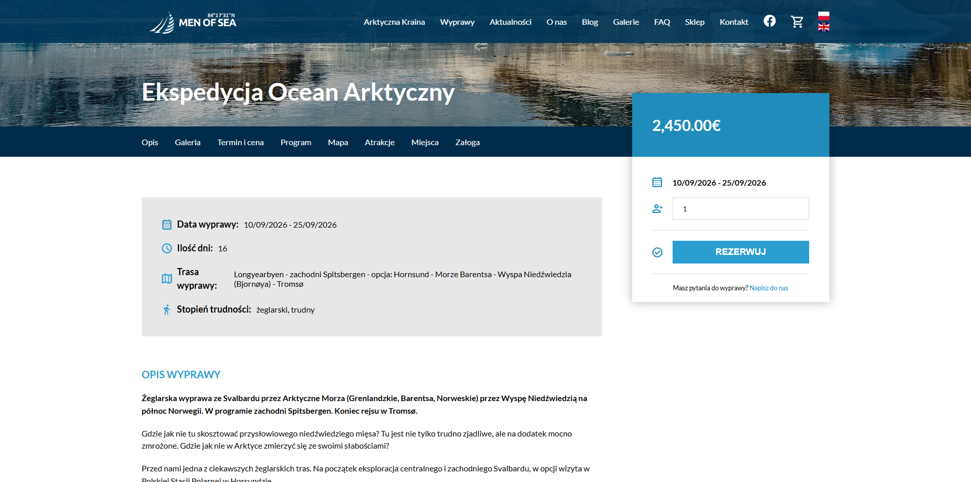 Przykładowa oferta rejsu